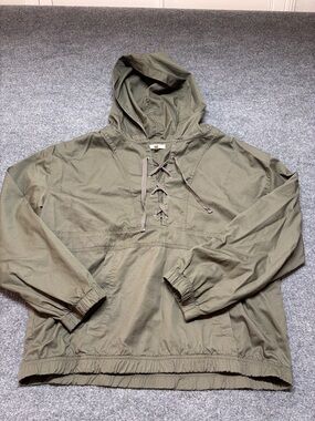 Maurices Olive Green Cotton Rayon Terry Hoodie Pullover Soft Athleisure XL